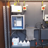 Proam ammonia & turbidity final effluent monitor pre-mounted onto PVC panel