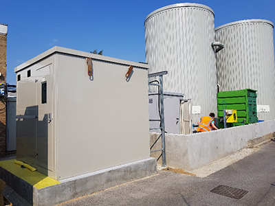 New walkin analyser kiosk with wet and dry sections providing analytical measurement of the pharmaceutical effluent discharge Current trade effluent monitoring kiosk bespoke engineered by PPM measuring eight water quality parameters